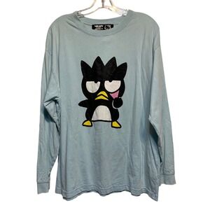 Forever 21 Hello Kitty Badtz-Maru Long Sleeve Shirt M Blue Sanrio Graphic Tee